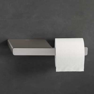 Geesa Shift Porte-rouleau de papier toilette sans couvercle avec tablette inox brossé