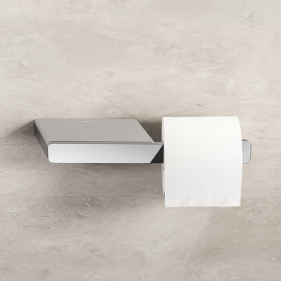 Geesa Shift Porte-papier toilette sans couvercle avec tablette chrome