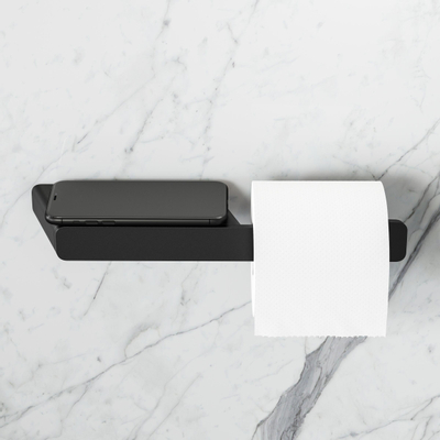 Geesa Shift Porte-papier toilette sans couvercle avec tablette Noir