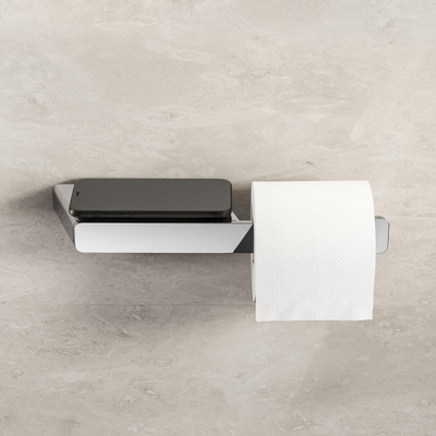 Geesa Shift Porte-papier toilette sans couvercle avec tablette chrome