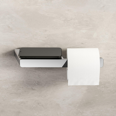 Geesa Shift porte-rouleau de toilette sans couvercle avec étagère Chrome