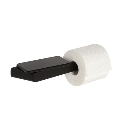 Geesa Shift porte-rouleau de toilette sans couvercle avec étagère Noir