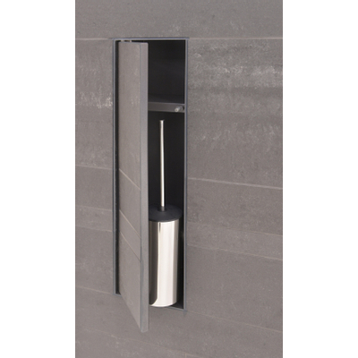 Looox special collection Brosse de toilette encastrée carrelable noir mat