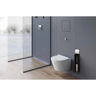 Looox Porte-papier toilette 14.5x61x14cm Noir mat
