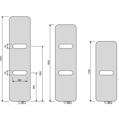 Vasco Oni radiator elektrisch 500x1400 750W M301 antraciet