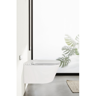 Royal plaza Juglans Douche WC Randloos met fohn en ladydouche Glans Wit SHOWROOMMODEL