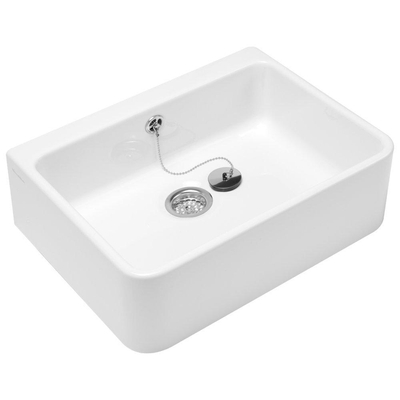 Villeroy & Boch O.novo gootsteen - met overloop - 59.5x50x20cm CeramicPlus - White Alpine (glans wit)