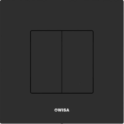 Wisa XS Plaque de commande - carrée - 16x16x1 - double chasse - plastique - noir mat