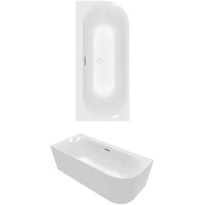 Villeroy & Boch Loop & Friends baignoire semi-îlot - 180x80 cm - angle gauche - Acrylique Blanc Alpin brillant