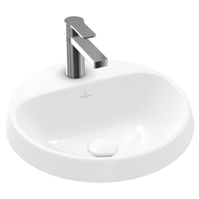 Villeroy & boch architectura lavabo à encastrer 45x45x17cm rond 1 trou pour robinet sans trou de trop-plein céramique blanche alpin brillant