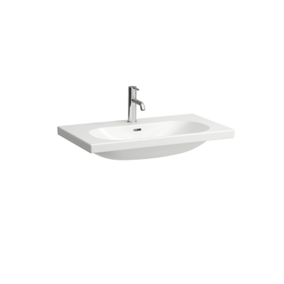Laufen Lua lavabo 80x46x18cm 0 trous de robinetterie dessous meulé sans traitement anticalcaire Céramique Blanc