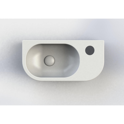 Royal plaza Person lave-mains 40x20x10cm - arrondi - ComforStone - trou de robinet à droite - blanc mat