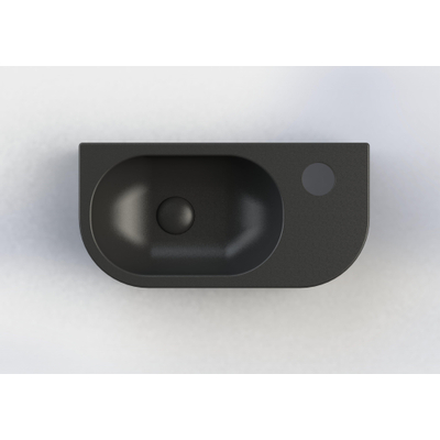 Royal plaza Person lave-mains 40x20cm 1 trou de robinet R s/s trop-plein noir mat