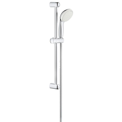GROHE Tempesta 100 Ensemble barre de douche - 60cm - pomme de douche à main ronde - 2 types de jets - flexible de douche métallique - chrome