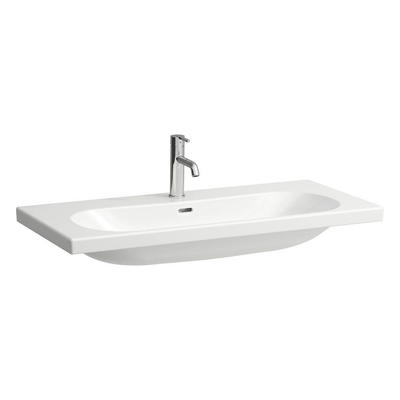 Laufen Lua lavabo 100x46x18cm 1 trou de robinet dessous rectifié sans traitement anticalcaire Céramique Blanc
