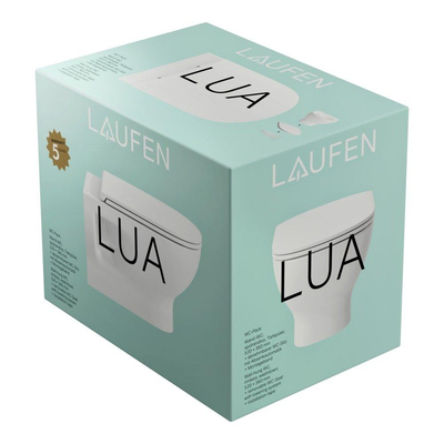 Laufen Lua Basic hangtoilet – spoelrandloos – met softclose zitting – glans wit