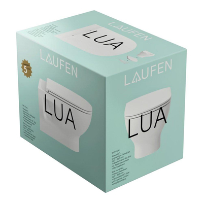 Laufen Lua toiletset 45x55x39cm zonder spoelrand zonder antikalkbehandeling Keramiek Wit