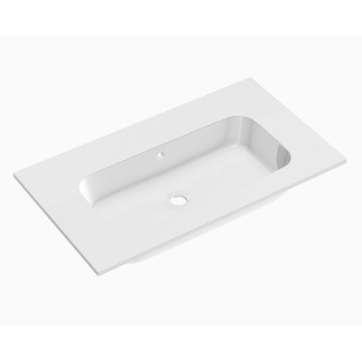 Royal Plaza Intent Plan vasque 100x45x1.5cm 0 trous de robinet 1 vasque Solid Surface Blanc mat