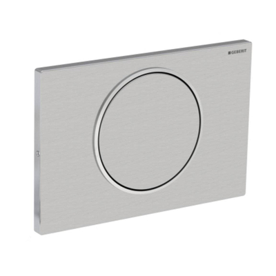 Geberit Sigma10 bedieningsplaat - 1-toets spoeling - ronde knop - reservoir 12cm - armst,batterij voeding - rvs geb.