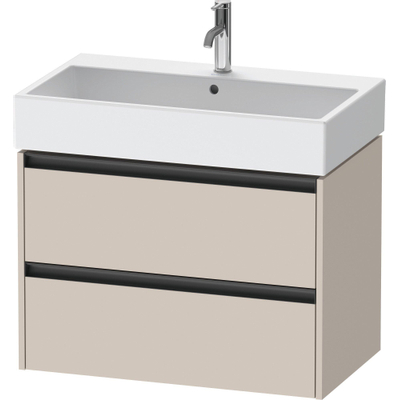 Duravit ketho meuble sous 2 lavabos avec 2 tiroirs 78.4x46x54.9cm avec poignées taupe mat anthracite