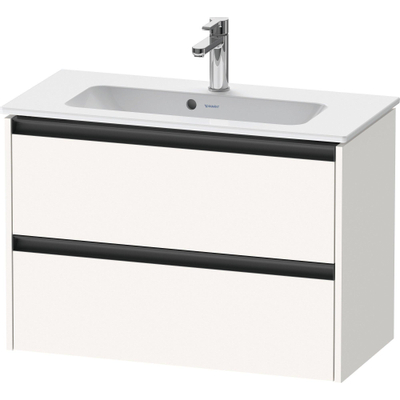 Duravit Ketho.2 Wastafelonderbouwkast - met 2 laden - 81x39x54.9cm - met grepen antraciet - wit supermat