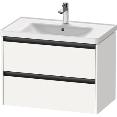 Duravit Ketho.2 Wastafelonderbouwkast - met 2 laden - 78.4x45.5x54.9cm - met grepen antraciet - wit mat