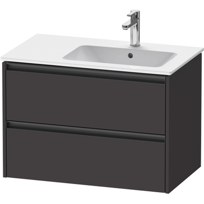 Duravit ketho meuble sous 2 vasques avec 2 tiroirs pour vasque à droite 81x48x54.9cm avec poignées anthracite graphite super mat
