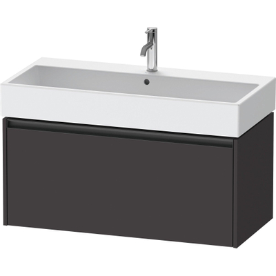 Duravit Ketho.2 Wastafelonderbouwkast - met 1 lade - 98.4x46x44cm - met greep antraciet - grafiet supermat