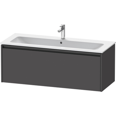 Duravit Ketho.2 Wastafelonderbouwkast - met 1 lade - voor enkele wastafel - 121x48x44cm - met greep antraciet - grafiet mat