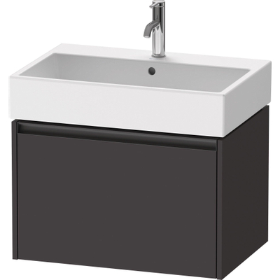 Duravit Ketho.2 Wastafelonderbouwkast - met 1 lade - 68.4x46x44cm - met greep antraciet - grafiet supermat