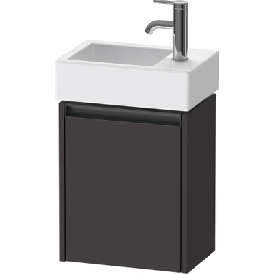 Duravit Ketho.2 Wastafelonderbouwkast - met 1 deur - 36.4x23.8x44cm links - met greep antraciet - grafiet supermat
