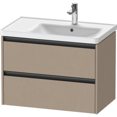 Duravit Ketho 2 meuble sous-lavabo avec 2 tiroirs pour vasque à droite 78.4x45.5x54.9cm avec poignées anthracite Linnen mat