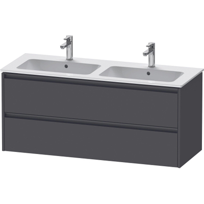 Duravit ketho 2 meuble de lavabo avec 2 tiroirs pour double vasque 128x48x55cm avec poignées anthracite graphite mat
