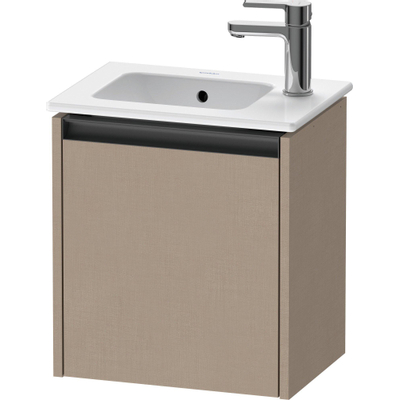 Duravit Ketho 2 meuble pour lave-mains avec 1 porte 41x29,2x44cm droite, avec poignée lin anthracite mat