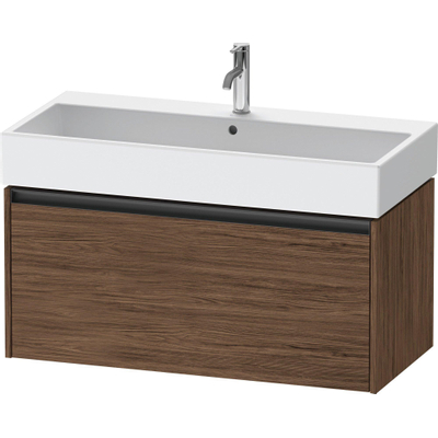 Duravit Ketho 2 meuble sous-lavabo avec 1 tiroir 98.4x46x44cm avec poignée anthracite noyer foncé mat