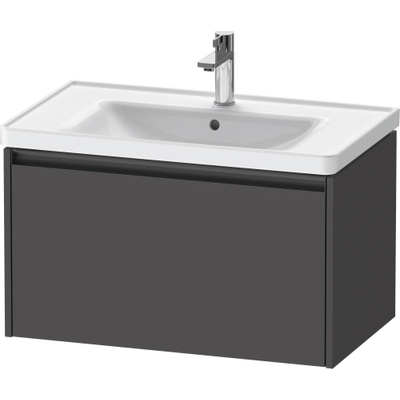 Duravit Ketho 2 meuble sous-lavabo suspendu avec 1 tiroir 78,4x45,5x44cm avec poignée graphite anthracite mat