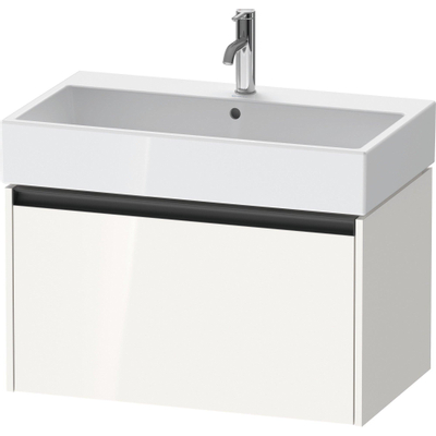 Duravit Ketho 2 meuble sous-lavabo avec 1 tiroir 78,4x46x44cm avec poignée anthracite blanc brillant
