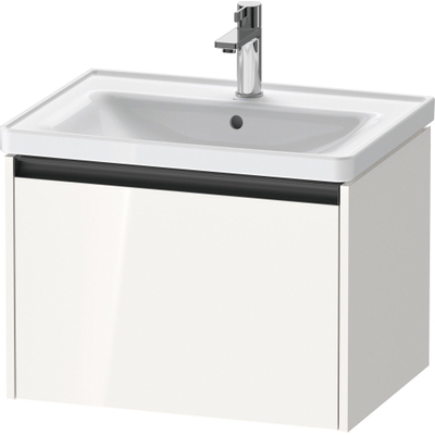 Duravit ketho 2 meuble sous lavabo avec 1 tiroir 63.4x45.5x44cm avec poignée anthracite blanc brillant