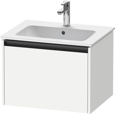 Duravit Ketho 2 meuble bas sous lavabo avec 1 tiroir 61x48x44cm avec poignée anthracite blanc mat