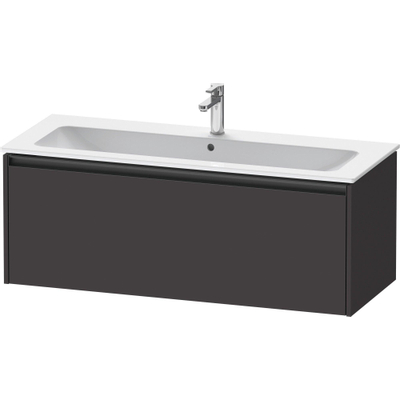 Duravit Ketho.2 Wastafelonderbouwkast - met 1 lade - voor enkele wastafel - 121x48x44cm - met greep antraciet - grafiet supermat