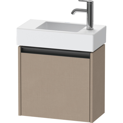 Duravit Ketho 2 wastafelonderbouwkast met 1 deur 48.4x23.8x44cm links, met greep antraciet Linnen mat