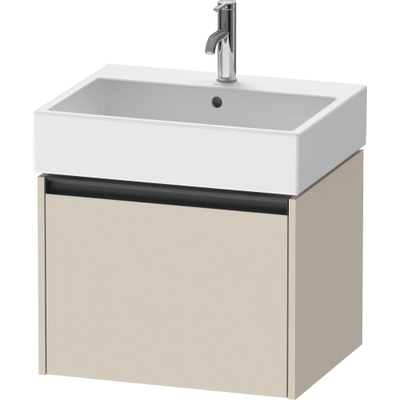 Duravit Ketho.2 Wastafelonderbouwkast - met 1 lade - 58.4x46x44cm - met greep antraciet - taupe supermat