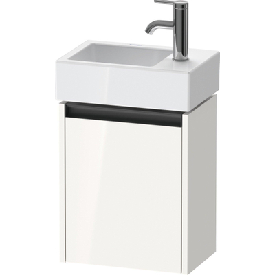 Duravit Ketho 2 meuble bas sous lavabo avec 1 porte 36.4x23.8x44cm droite, avec poignée blanc brillant anthracite