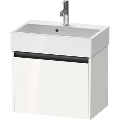 Duravit Ketho.2 Wastafelonderbouwkast - met 1 lade - 58.4x39x44cm - met greep antraciet - hoogglans wit