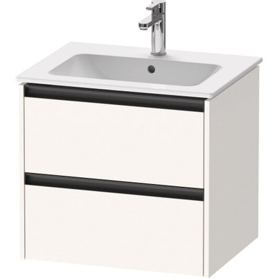 Duravit Ketho.2 Wastafelonderbouwkast - met 2 laden - 61x48x55cm - met grepen antraciet - wit supermat