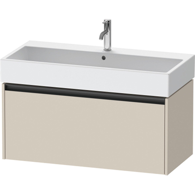 Duravit Ketho.2 Wastafelonderbouwkast - met 1 lade - 98.4x46x44cm - met greep antraciet - taupe supermat