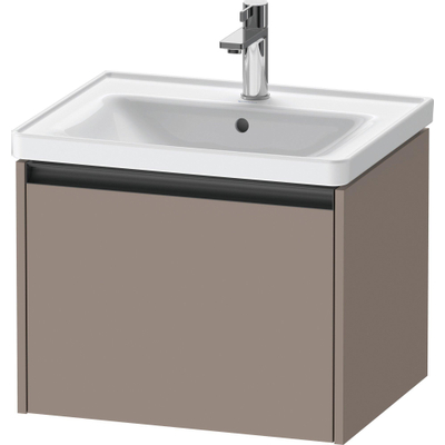 Duravit ketho meuble à 2 vasques avec 1 tiroir 58.4x45.5x44cm avec poignée anthracite basalte mate