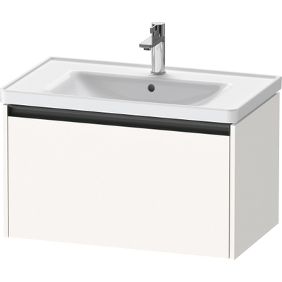 Duravit Ketho.2 Wastafelonderbouwkast - met 1 lade - 78.4x45.5x44cm - met greep antraciet - wit supermat