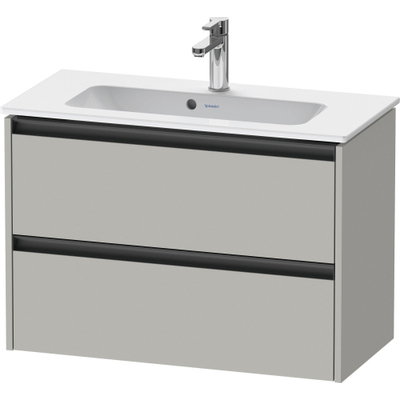 Duravit Ketho.2 Wastafelonderbouwkast - met 2 laden - 81x39x54.9cm - met grepen antraciet - betongrijs mat