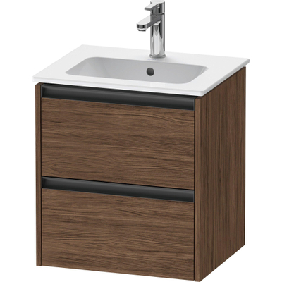 Duravit Ketho.2 Wastafelonderkast - 51x42x54.9cm geschikt - voor 1 waskom - spaanplaat Noten (donker) - mat